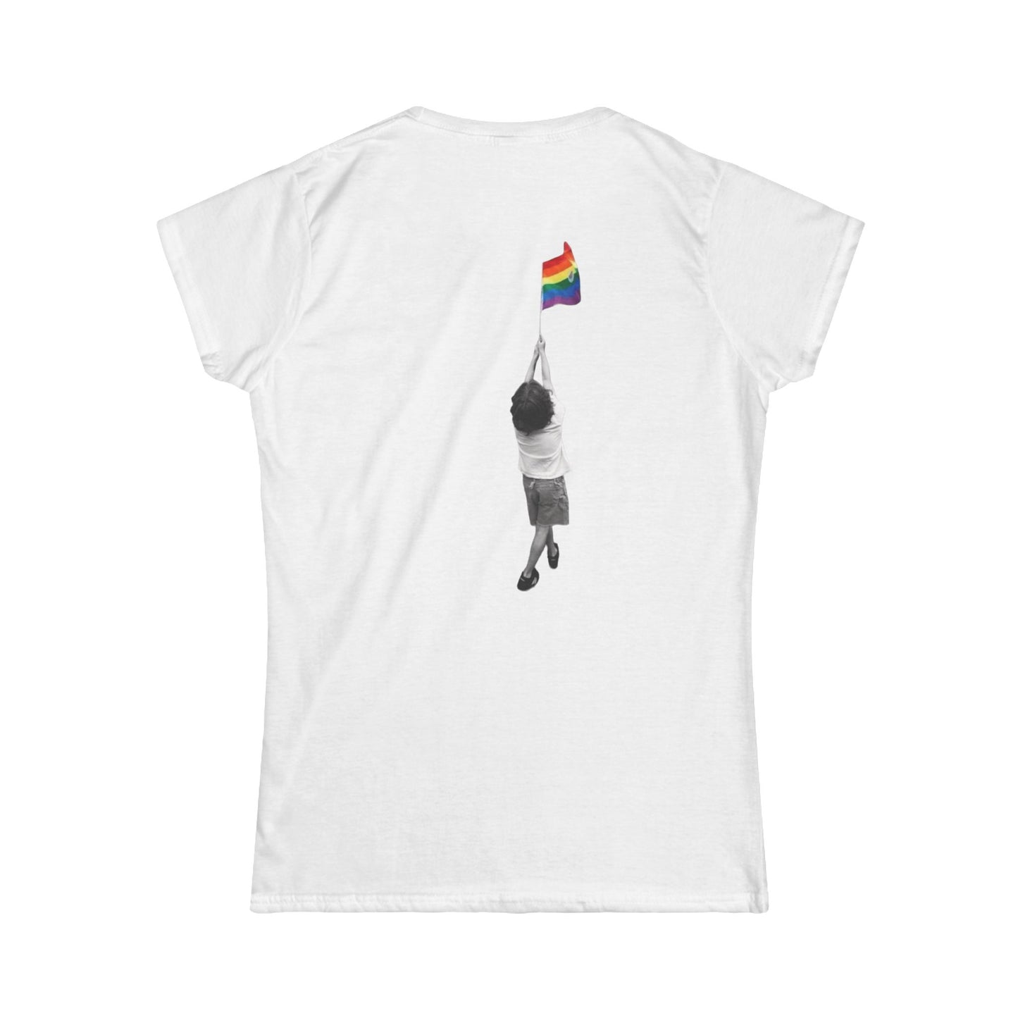 Pride Celebration Tee, LGBTQ+ Pride Shirt, Equality T-Shirt, Softstyle Rainbow Tee, Feminine Graphic Top, Voicewears.com