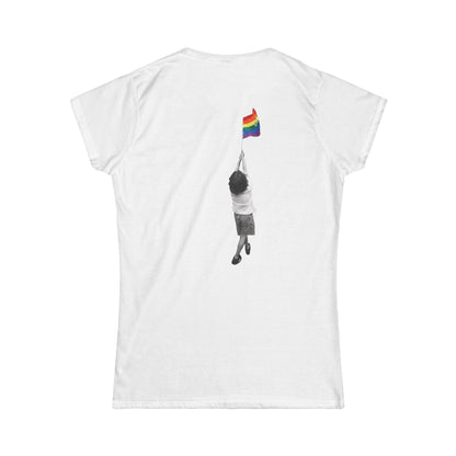 Pride Celebration Tee, LGBTQ+ Pride Shirt, Equality T-Shirt, Softstyle Rainbow Tee, Feminine Graphic Top, Voicewears.com